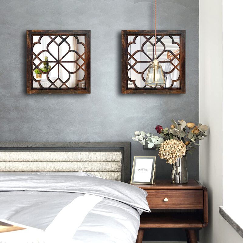 Espejo De Pared Worred Square Rustic Farmhouse ... image number null