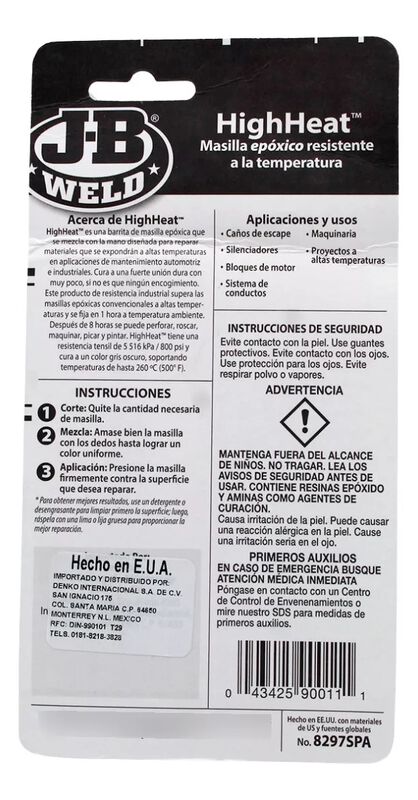 Masilla Epoxico High Heat 8297 Jb Weld 2 Oz image number null