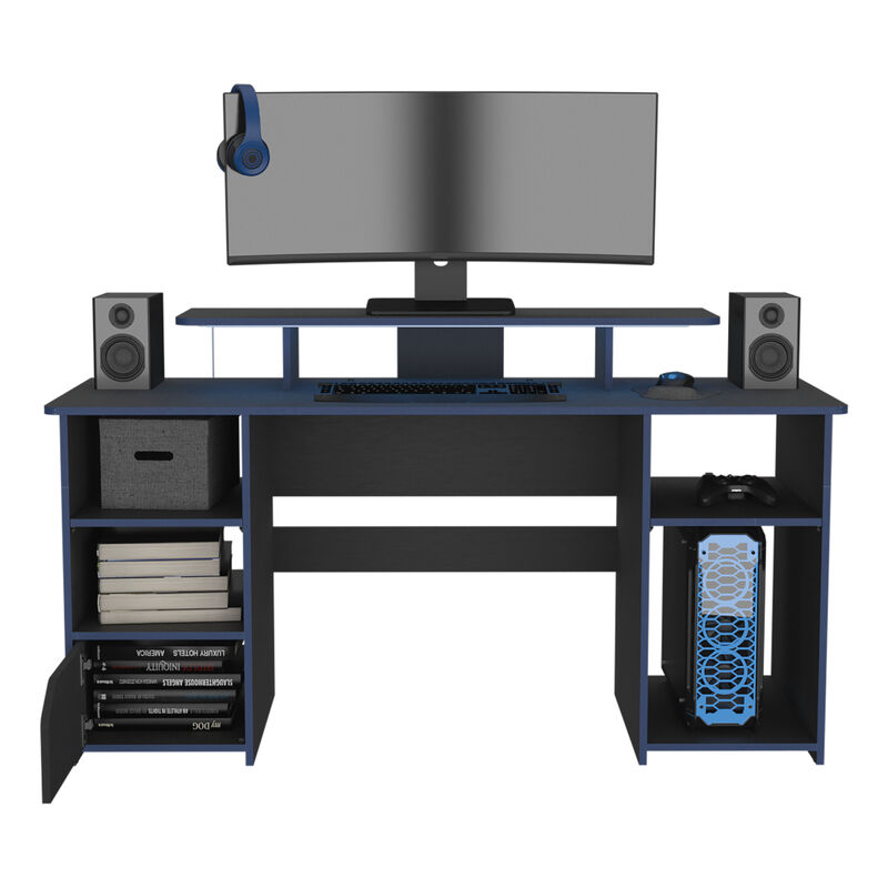 Escritorio Gamer Trollino Wengue Y Azul Con Luz... image number null