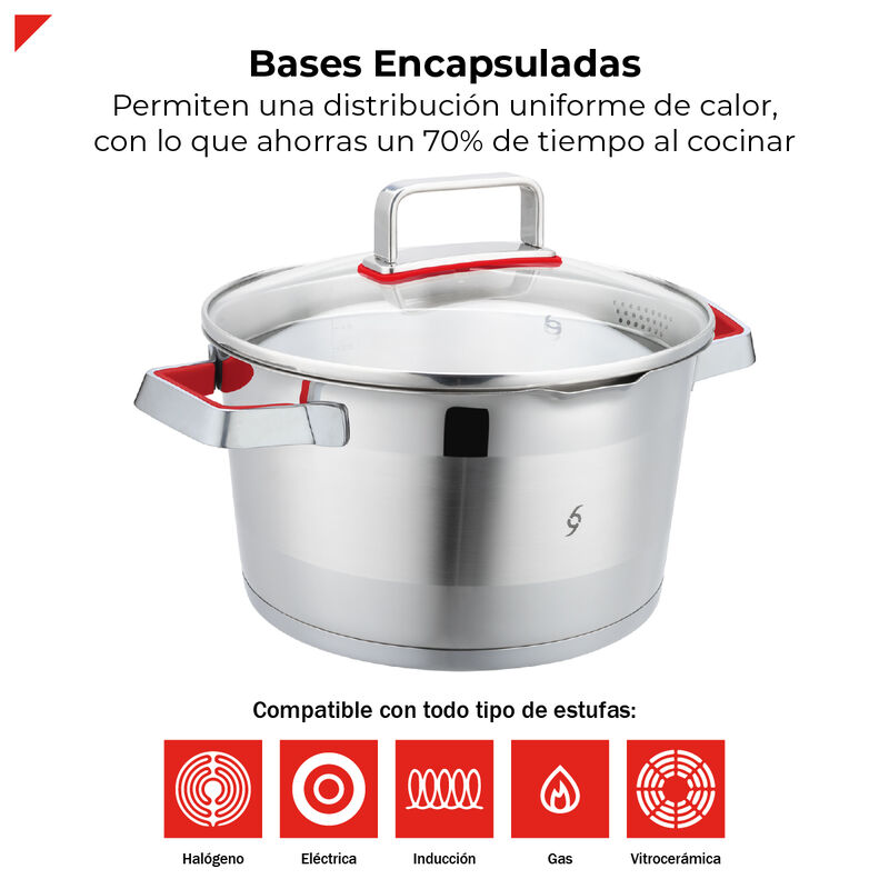 Bogner Batería De Cocina Acero Inoxidable 6 Pie... image number null