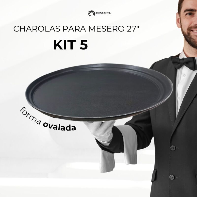 Charola imprerial ovalada 27 Pulgadas mesero Sh... image number null