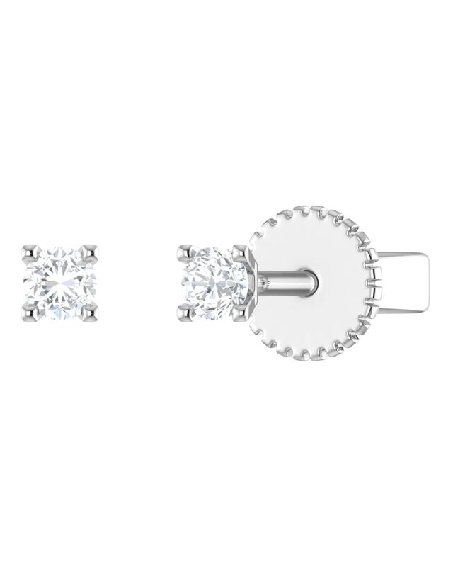 Broqueles De Oro Blanco 14k Con 10pts De Diaman... image number null