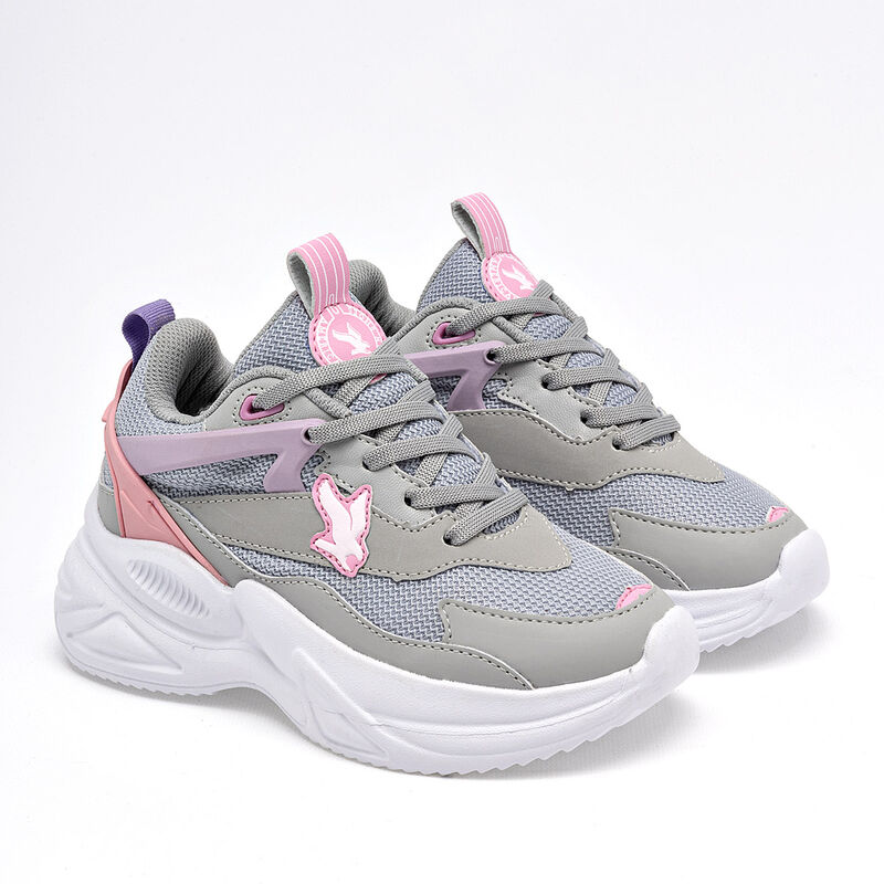 American Fire Tenis urbano para ni&ntilde;a gris rosa ... image number null