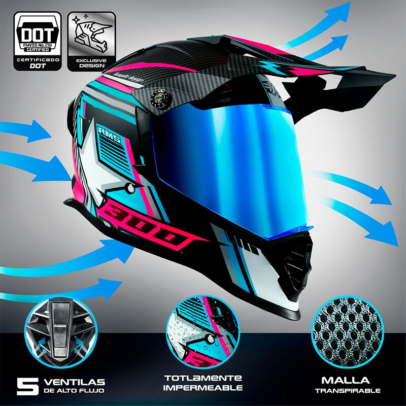 Casco Para Motocicleta Axs Beretta Xl Azul image number null