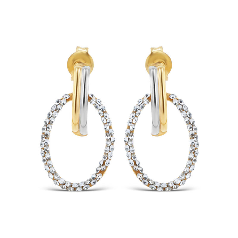 Aretes Oro Amarillo Y Blanco 10k Con Zirconias ... image number null