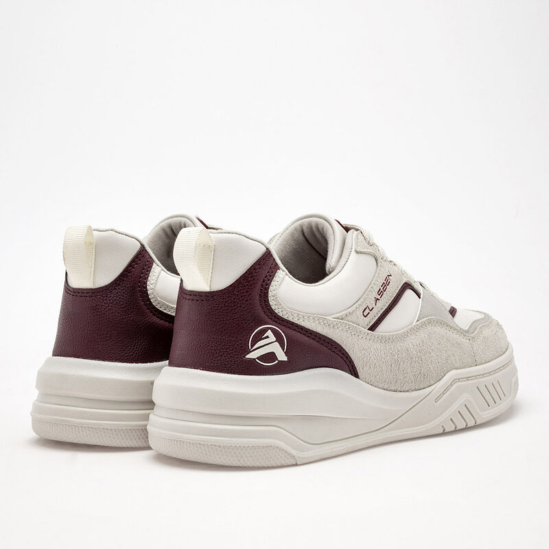 Clasben Tenis urbano para hombre. Late vino gri... image number null