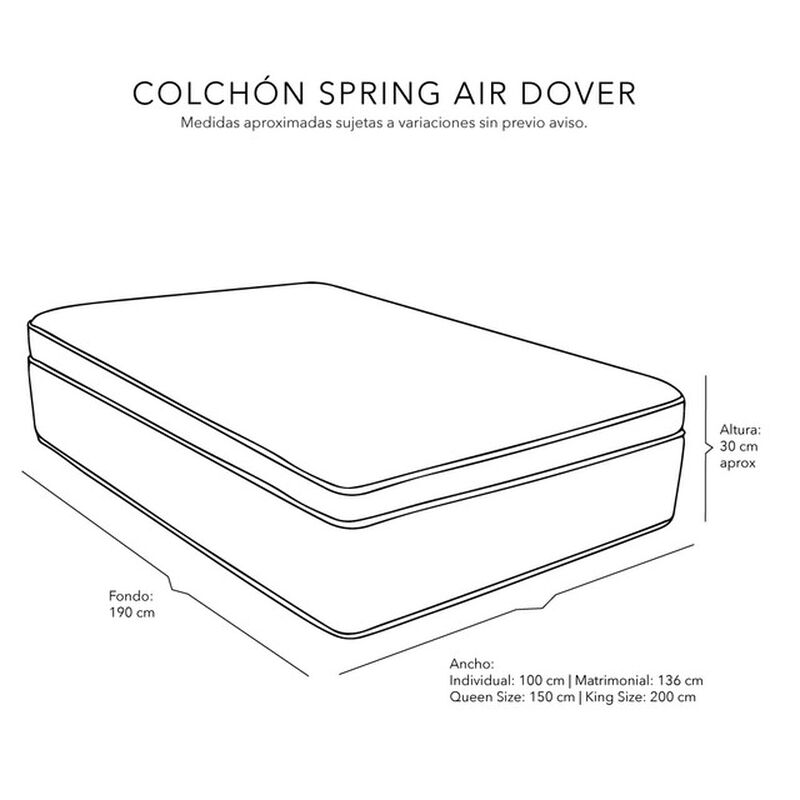 Colch&oacute;n King Size Dover + Almohada 2Pack + Edre... image number null