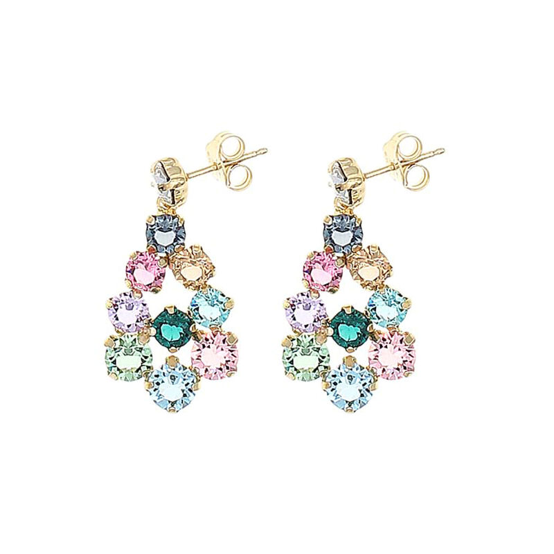 Aretes De Plata Dorada 925 Con Zirconias De Col... image number null
