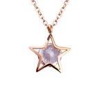 Collares Mujer Oro Rosa 18k Zirconia C&uacute;bica Estrella Luckyly