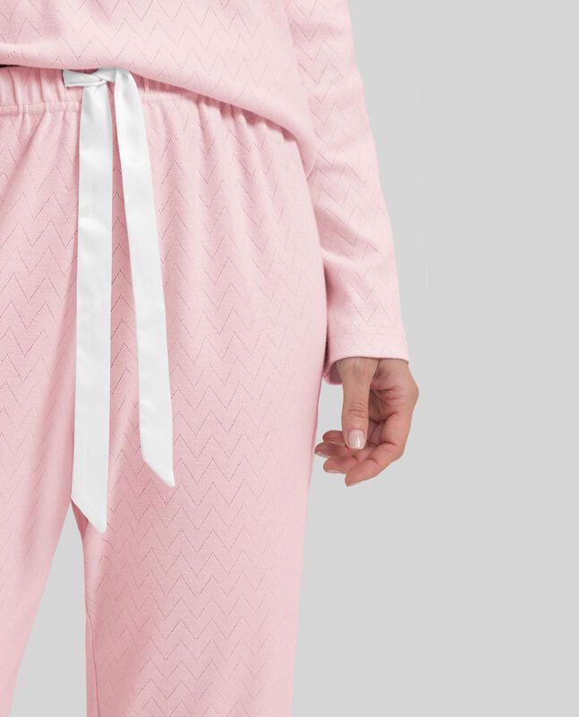 Pijama Lencero con Puntilla Rosa image number null