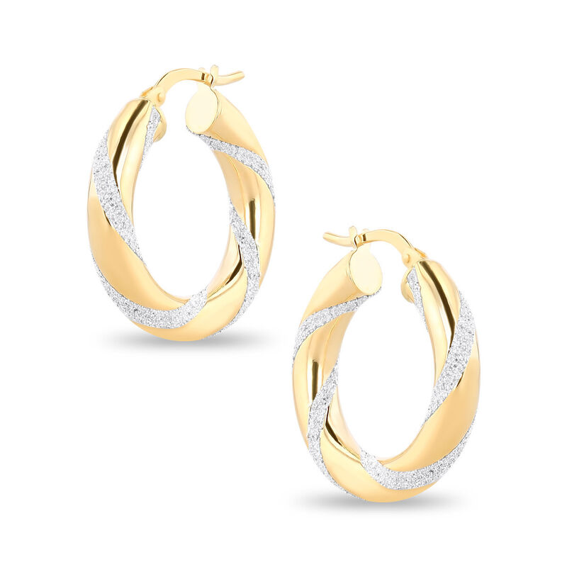 Arracadas De Oro Amarillo 14K Con Polvo De Diam... image number null