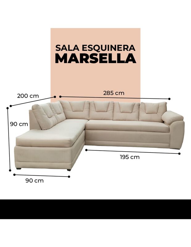 Sala Esquinera  Marsella, Sofá de 3 Plazas y Ch... image number null