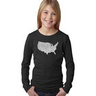Camiseta De Manga Larga Word Art Para Ni&ntilde;a - The Star-Spangled Banner - Negro