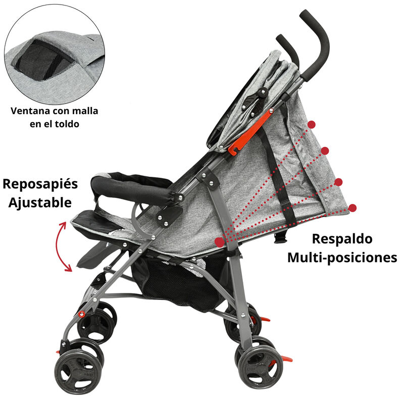 Carriola de Bast&oacute;n para Beb&eacute; Asiento Multiposic... image number null