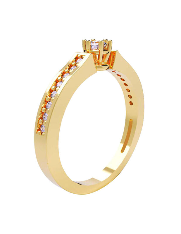 Anillo de Compromiso en Oro de 14K con Circonia... image number null