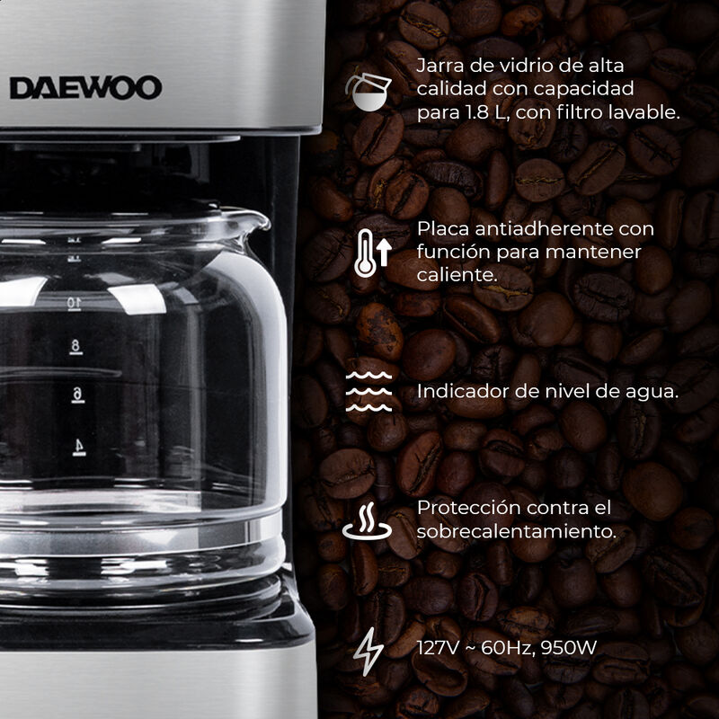 Cafetera Daewoo 1.8 L 15 tazas filtro reutiliza... image number null