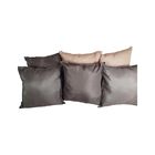 Set 6 Cojines Decorativos 4 Decorados 2 Lisos Caf&eacute; Cuadritos Caf&eacute; Claro