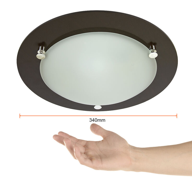 Lampara Para Interior En Plaf&oacute;n Madera Oscura E... image number null