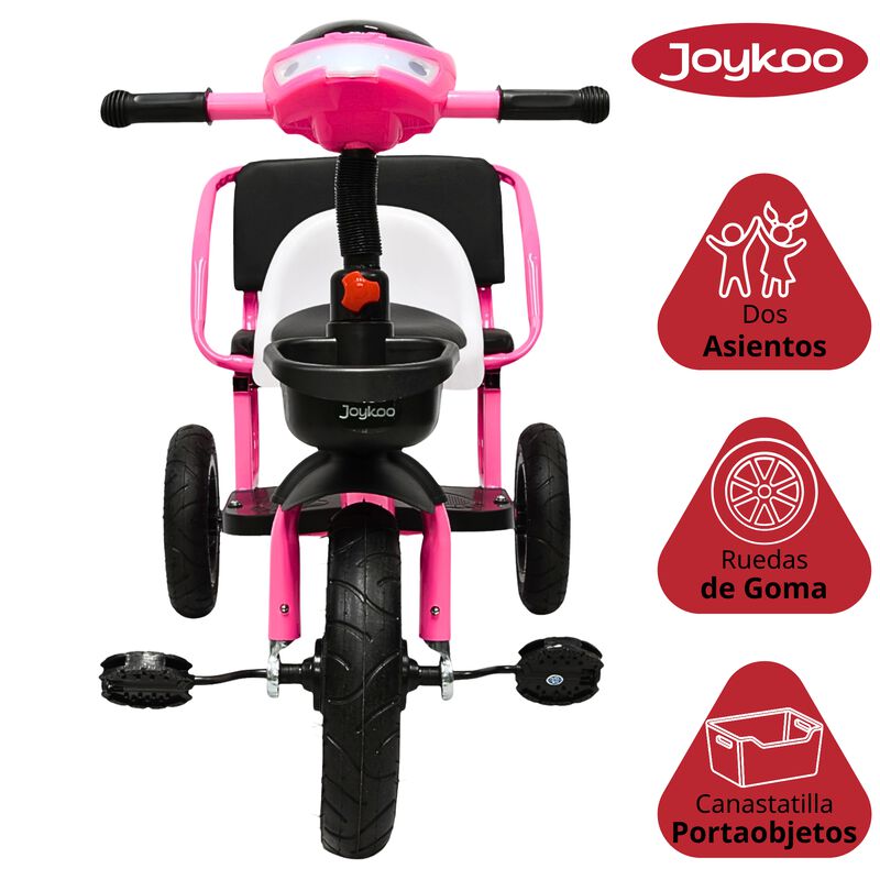 Triciclo para Ni&ntilde;os Dos Asientos Torreta con Lu... image number null