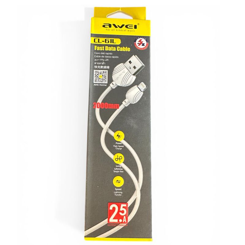 Awei Cl-61l Cable De Carga (blanco) (2000mm) image number null