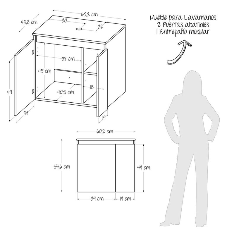 Lavamanos Elevado GualiI ,Mueble Flotante para ... image number null