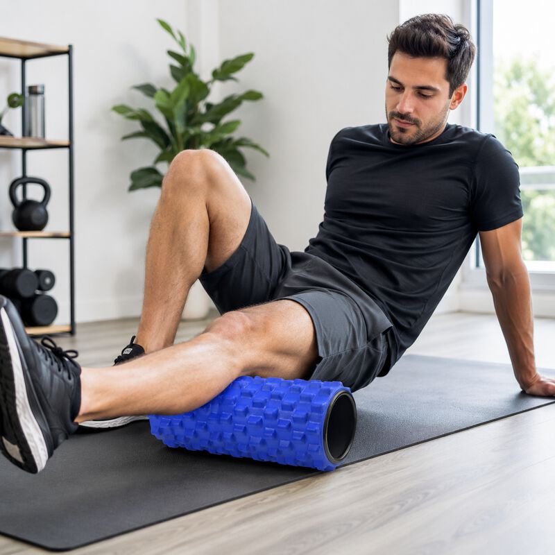 Rodillo Yoga Eva 33x14cm Azul Masaje Fitness De... image number null