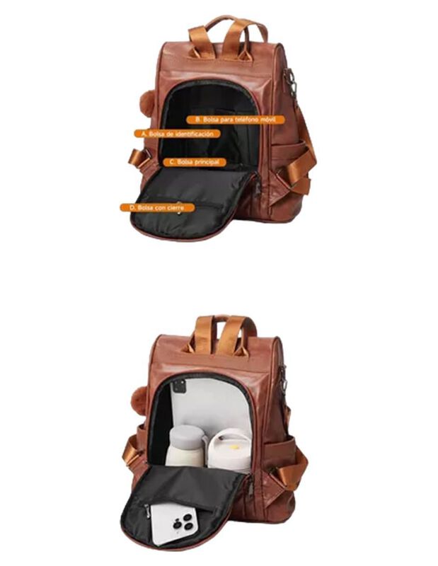 Bolsa Backpack Pink Brule Elegance Retro Para M... image number null