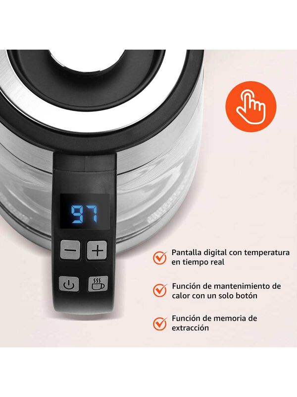 Tetera El&eacute;ctrica De Vidrio Con Infusor 1.7l 120... image number null