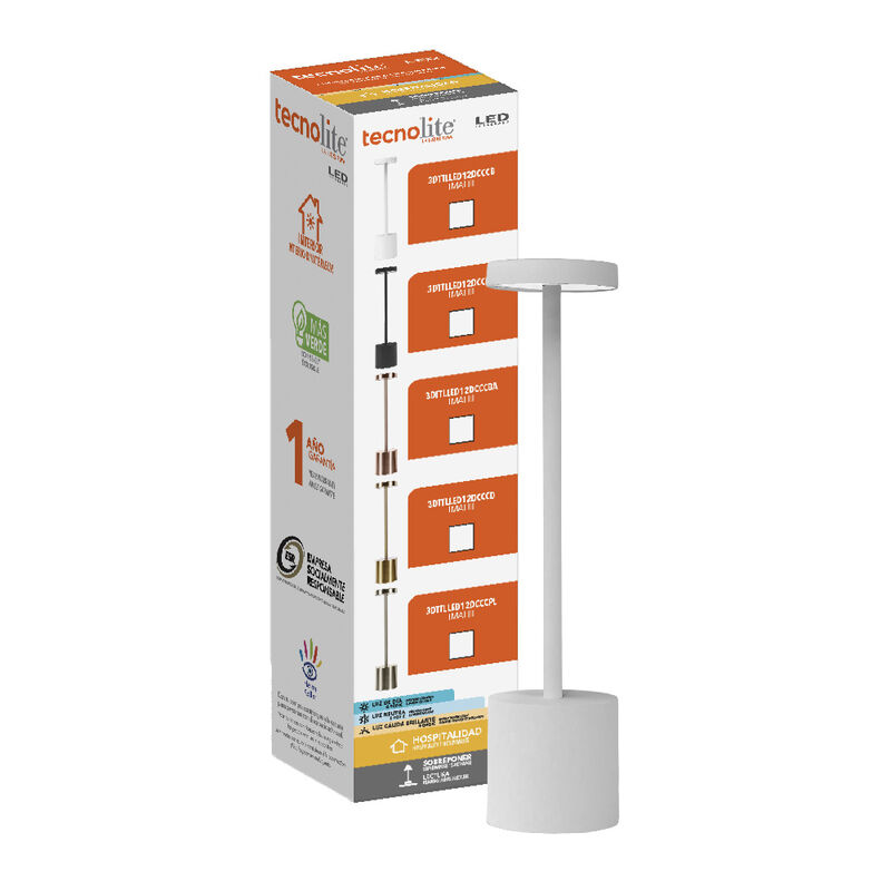 L&aacute;mpara de Mesa LED 3 W Port&aacute;til, Recargable, L... image number null