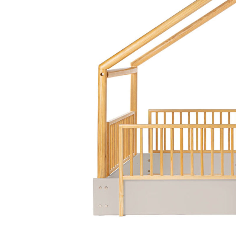 Cama Chalet Montessori de Madera con Barandales... image number null