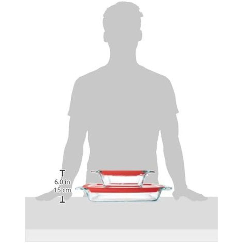 Juego de 2 recipientes para hornear de vidrio r... image number null