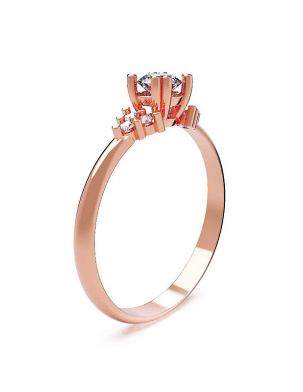 Anillo de Compromiso de 14K con Diamante de Lab... image number null