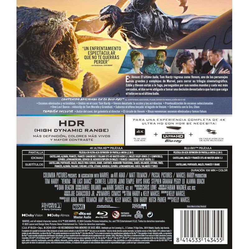 Venom: El &Uacute;ltimo Baile [4K UHD, Blu-ray] (2024)... image number null