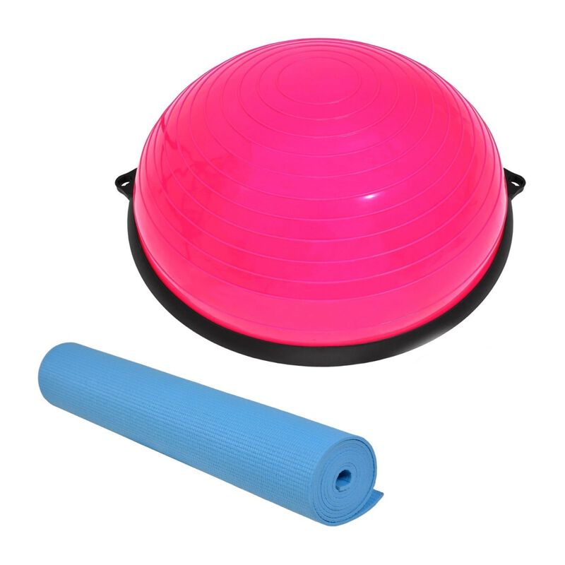 Kit Pelota Rosa Tipo Bosu Entrenamiento Yoga Gy... image number null