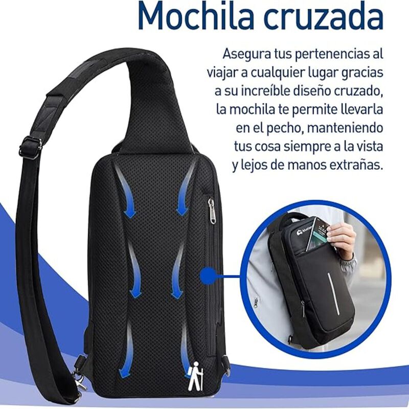 Mochila Cruzada con Reflejante Bluelander image number null
