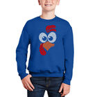 Sudadera De Cuello Redondo Word Art Para Ni&ntilde;o - Turkey Face - Azul Rey