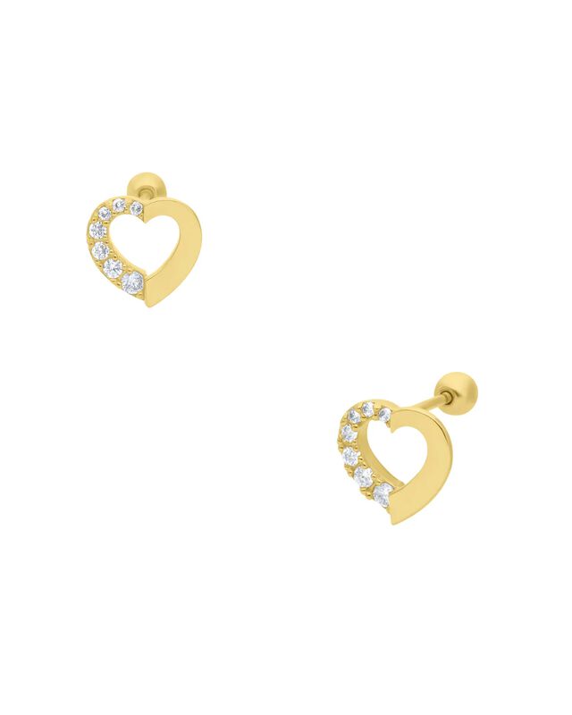 Broqueles De Oro Amarillo 14k Con Zirconias De ... image number null