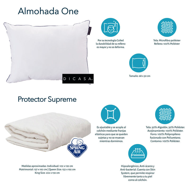 Colch&oacute;n Queen Size Spring Air Phantom + Protect... image number null