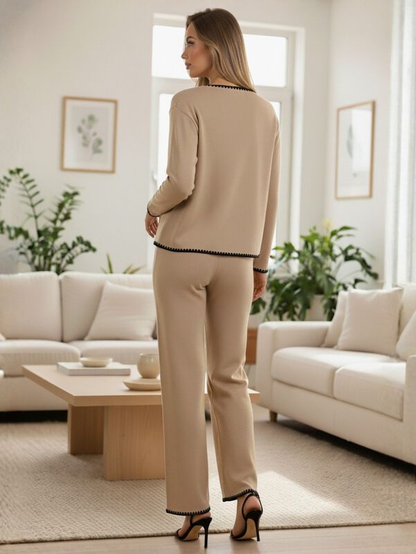 Conjunto Dama Su&eacute;ter Tejido y Pantal&oacute;n CONJ-083... image number null