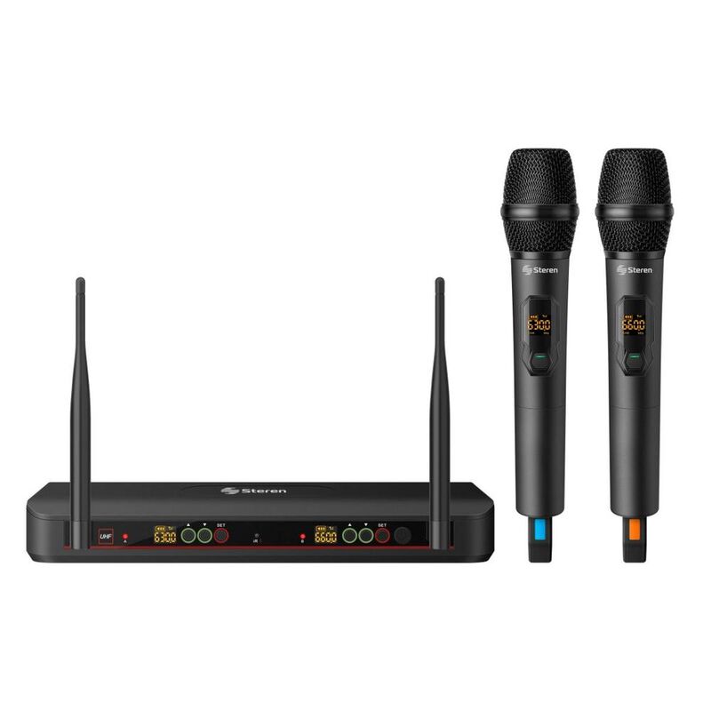 Sistema de 2 micrófonos inalámbricos UHF con se... image number null