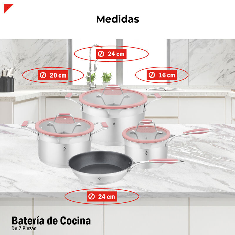 Bogner Bater&iacute;a De Cocina Acero Inox 304 7 Pieza... image number null