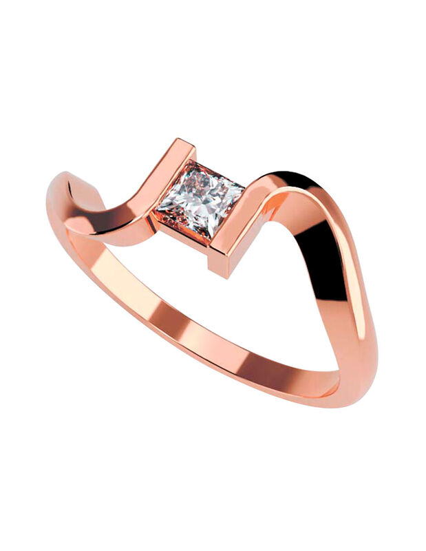 Anillo de Compromiso de 14K con Diamante de Lab... image number null