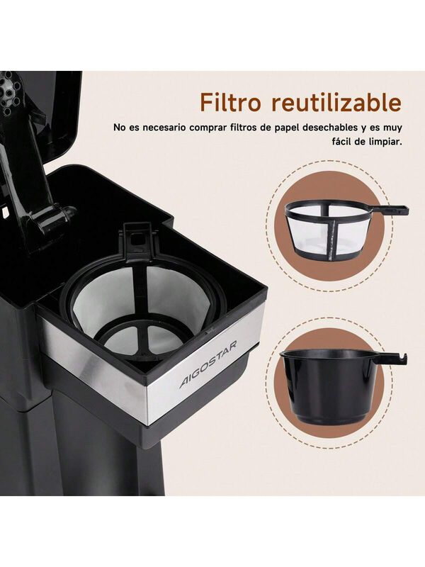 Cafetera Electrica Portatil 700w Negro Aigostar image number null