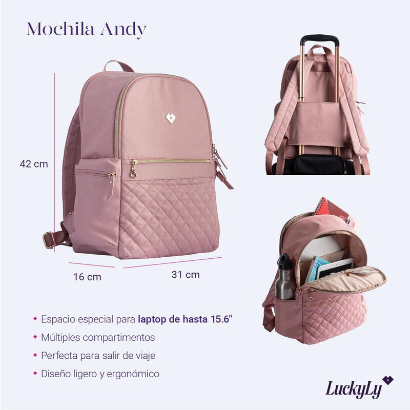 Mochila Laptop Mujer Original Resistente, Backp... image number null
