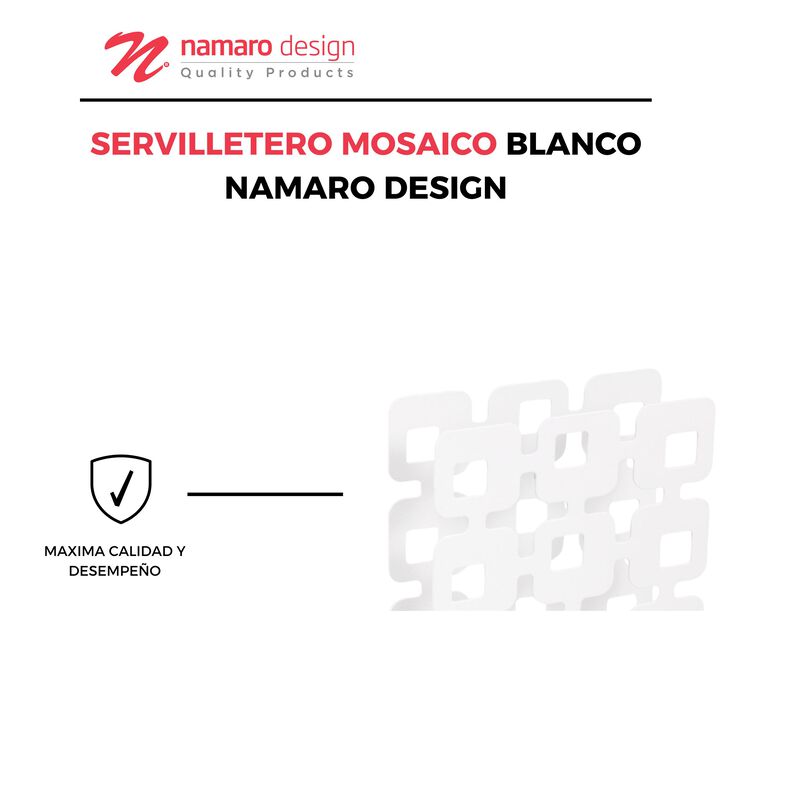 Servilletero Mosaico Blanco Namaro Design image number null