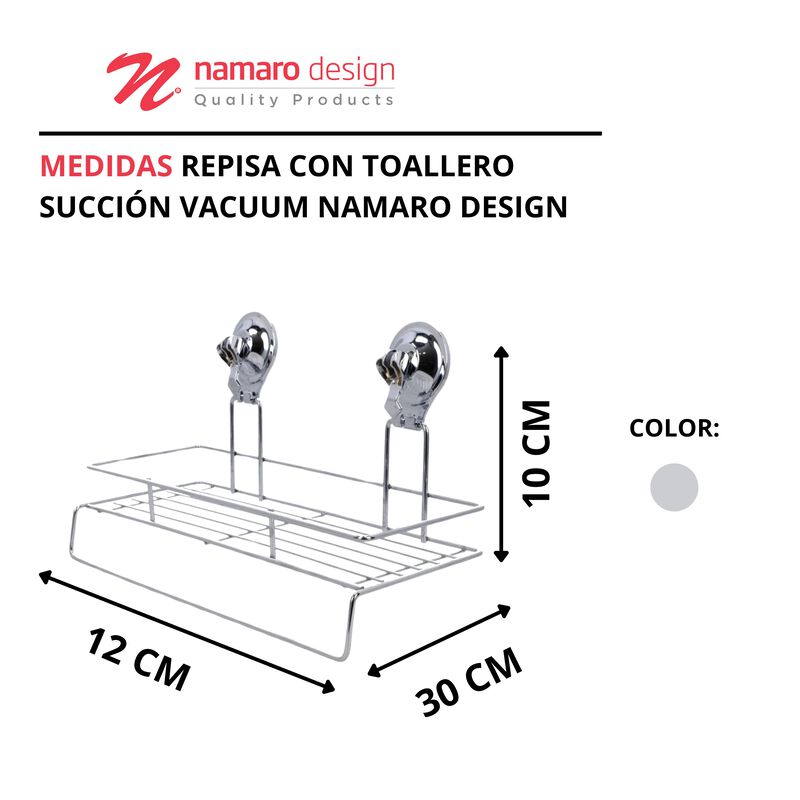 Repisa Con Toallero Succi&oacute;n Vacuum Namaro Desig... image number null