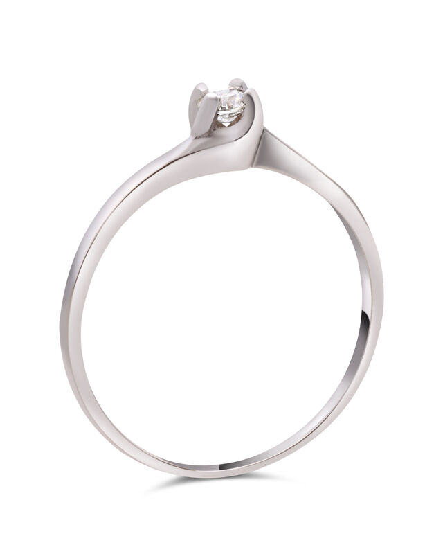 Solitario En Oro 14k Blanco Con Un Brillante De... image number null
