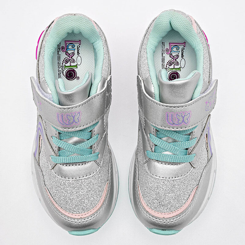 Lux-10 tenis para ni&ntilde;a plata rosa cod 140588-D image number null