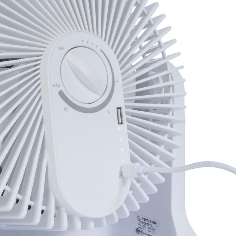 Ventilador personal recargable, 8", blanco, IUS... image number null