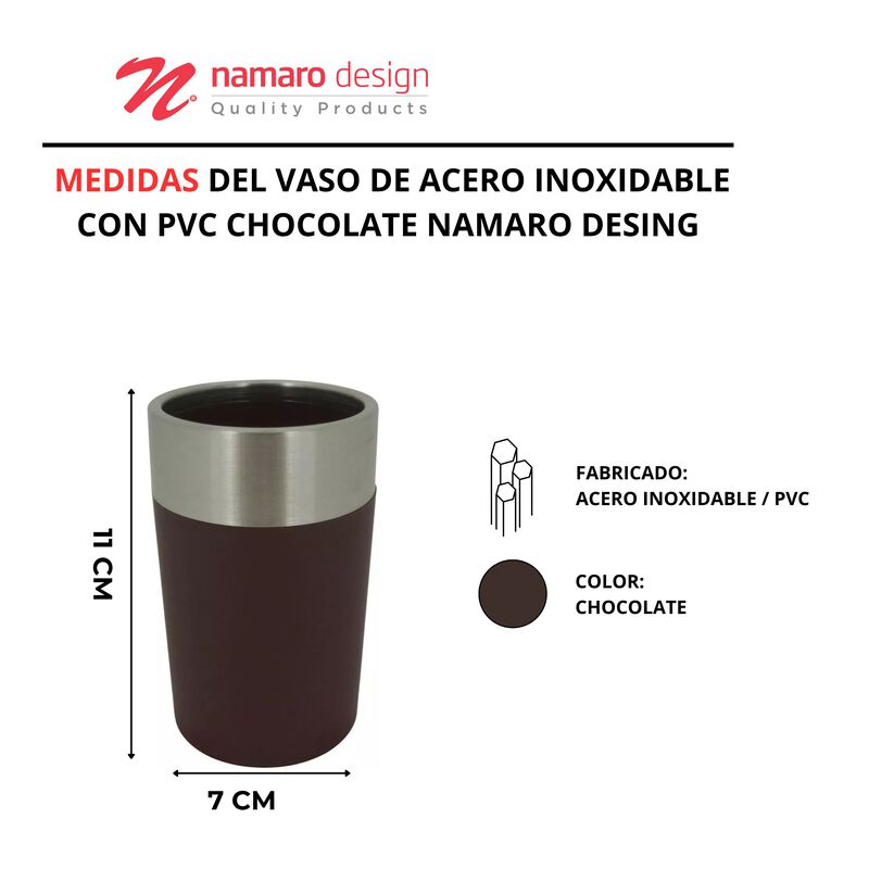 Vaso De Acero Inoxidable Con Pvc Chocolate Nama... image number null